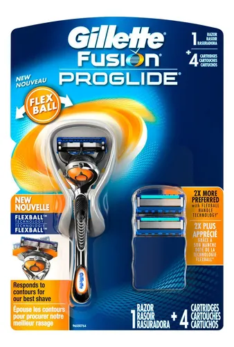 Gillette Proglide Flexball Aparelho + 4 Cartuchos 5 Lâminas
