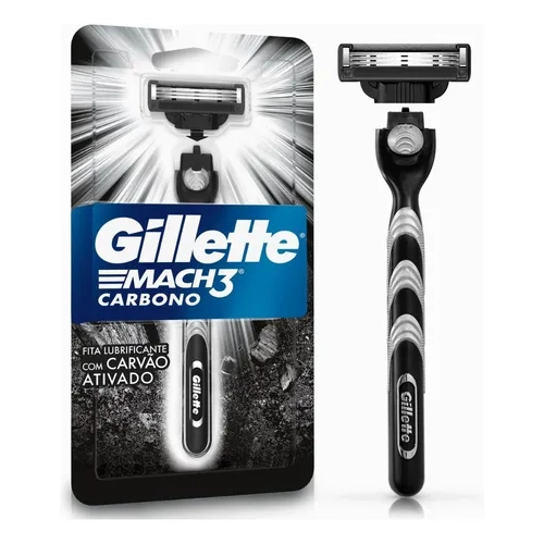 Aparelho De Barbear Mach3 Carbono Reutilizável